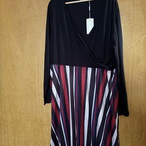 Nemidor Black and Multicolor Striped Dress
